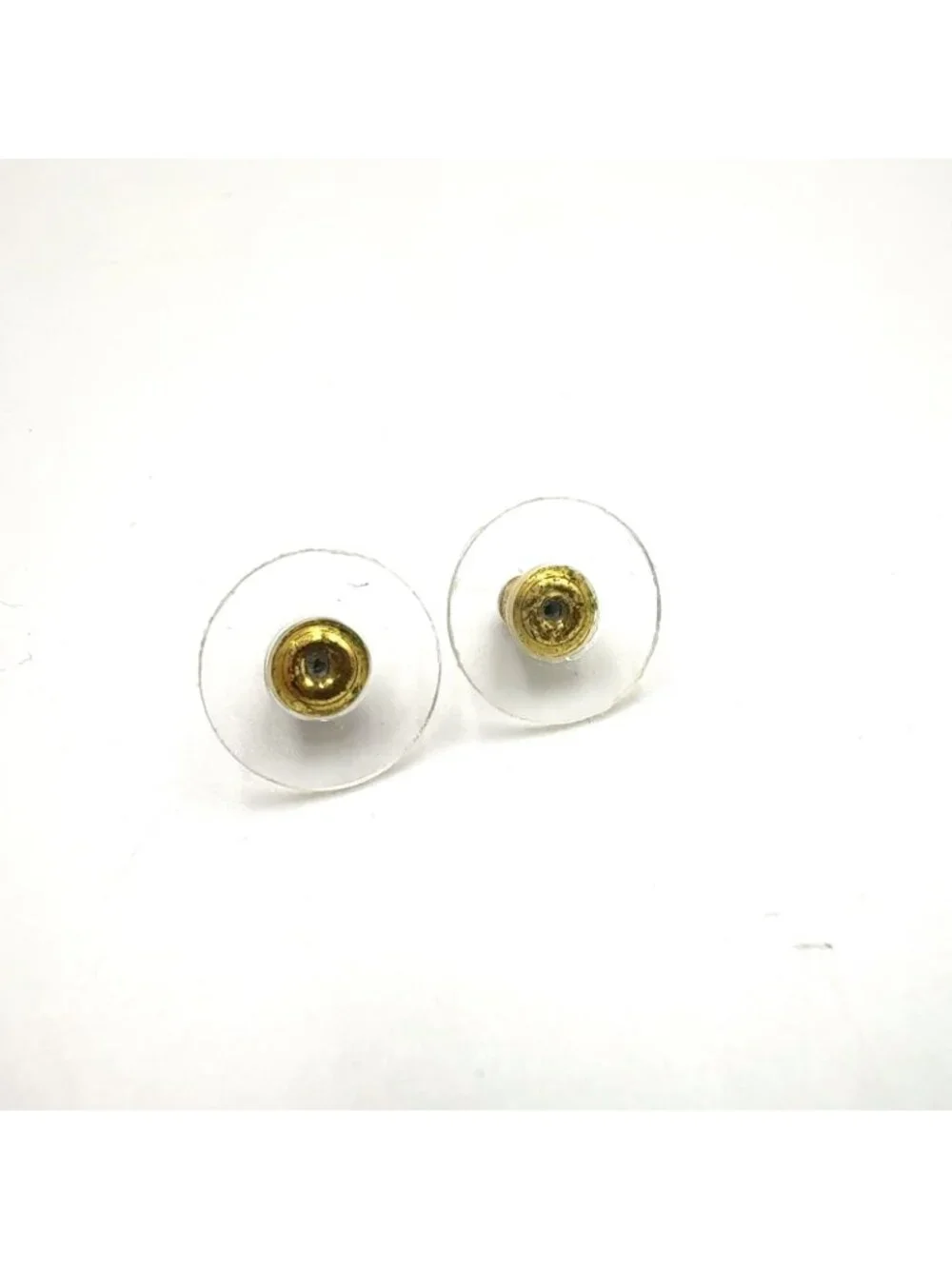 Chanel CC Logo Rhinestone Enamel Clear Gold Black Earrings